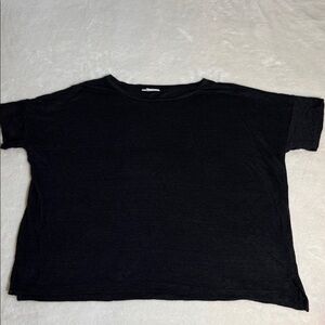 Love Linen J Jill Black Crop Top. Oversized XS.